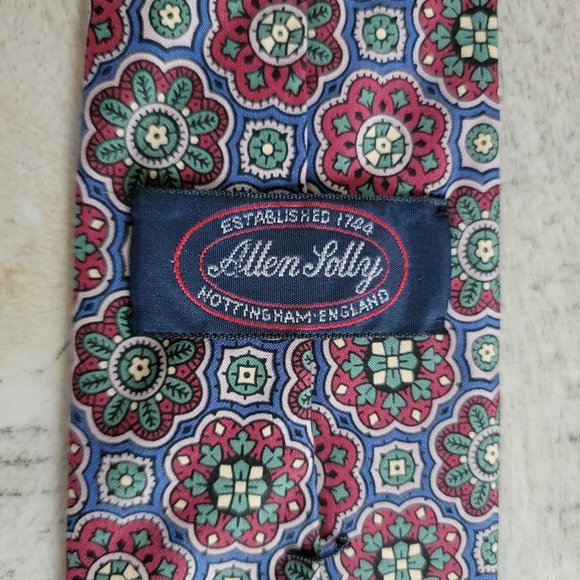 Allen Solly Blue and Red Mandala Print Necktie 55 x 3.25 - Picture 6 of 9
